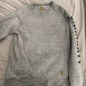 Carhartt Gray Crewneck Sweater with Ribbed Cuffs
